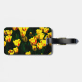 Gele tulpbloemen bagagelabel (Achterkant horizontaal)