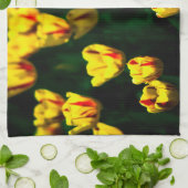 Gele tulpbloemen theedoek (Gevouwen)