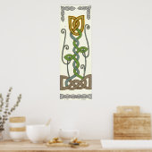 Gele tulpdruk poster (Keuken)