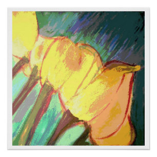 Gele tulpen - 20 x 20 glanzende afdruk