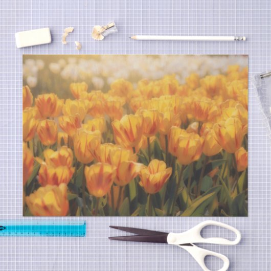 Gele tulpen bloem bloem kunst tissuepapier (Craft)