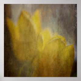 Gele Tulpen bloemen Rustic Floral Art Poster