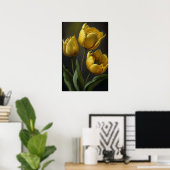 Gele Tulpen Bloemenkunst Print Poster (Thuiskantoor)