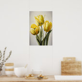 Gele Tulpen Bloemenkunst Print Poster (Keuken)