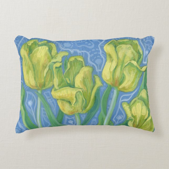 Gele Tulpen, boer, kunstschilder Accent Kussen (Voorkant)