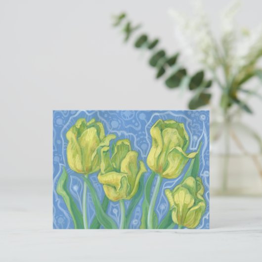 Gele Tulpen, boer, kunstschilder Briefkaart (Staand voorkant)