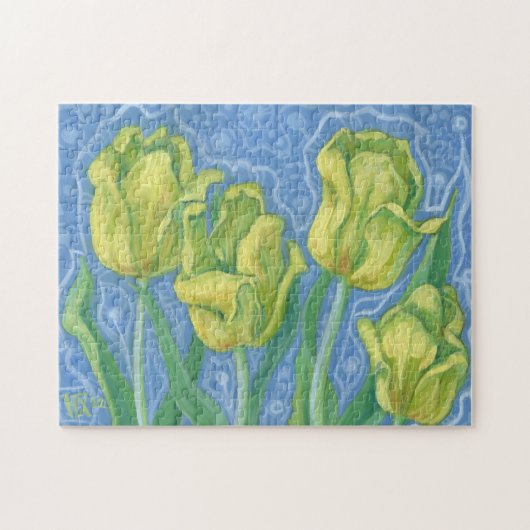 Gele Tulpen, boer, kunstschilder Legpuzzel (Horizontaal)