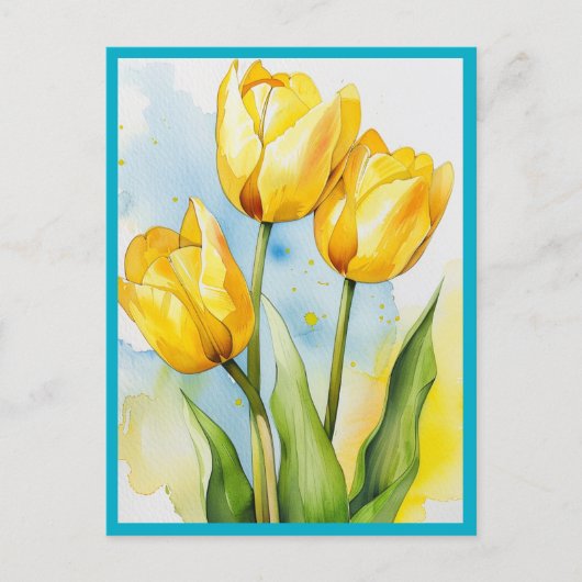 GELE TULPEN Briefkaart (Voorkant)