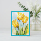 GELE TULPEN Briefkaart (Staand voorkant)