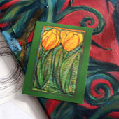 Gele tulpen briefkaart
