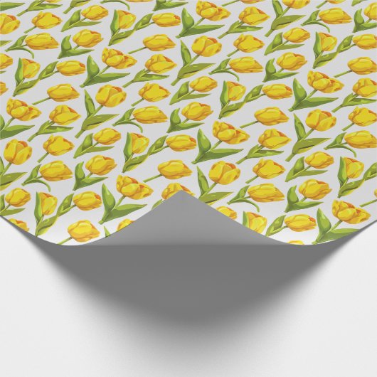 Gele tulpen cadeaupapier (Hoek)