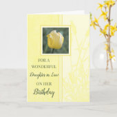 Gele Tulpen Dochter in Wet Verjaardag Kaart (Gele Bloem)