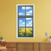 Gele Tulpen Faux Venster Uitzicht Canvas Afdruk (Insitu (Woonkamer))