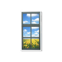 Gele Tulpen Faux Venster Uitzicht