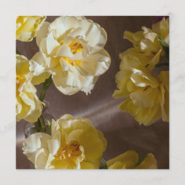 Gele tulpen foto stilleven, vintage esthetiek bedankkaart