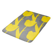 Gele tulpen gouden bloemen grijs badmat (Gekanteld)