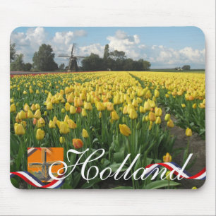 Gele Tulpen in de Nederlandse Windmill Holland Muismat