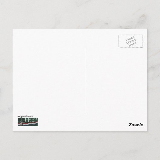 Gele Tulpen in een "Field Holland" Briefkaart (Achterkant)