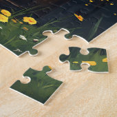 Gele Tulpen in Rustieke Cannisters Art Legpuzzel (Zijkant)