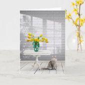 Gele Tulpen in vensterschaduwkaart Kaart (Gele Bloem)