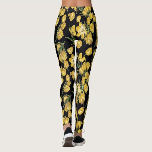 Gele tulpen leggings (Achterkant)