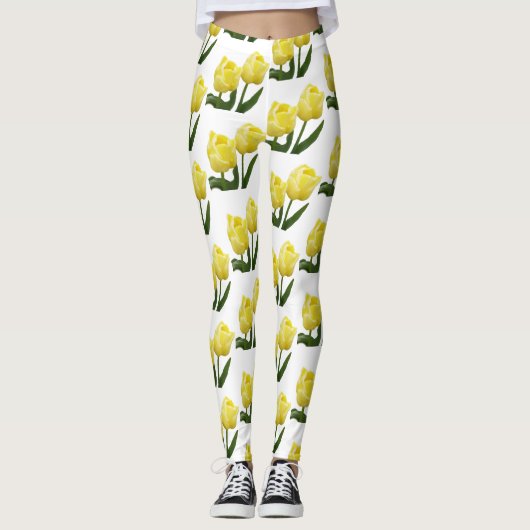 Gele tulpen leggings (Voorkant)