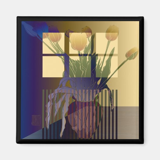 Gele Tulpen Magnet (Voorkant)