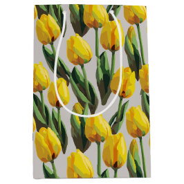 Gele tulpen medium cadeauzakje