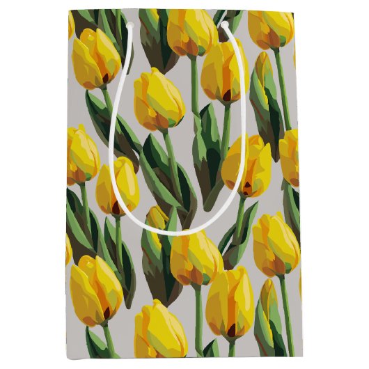 Gele tulpen medium cadeauzakje (Voorkant)