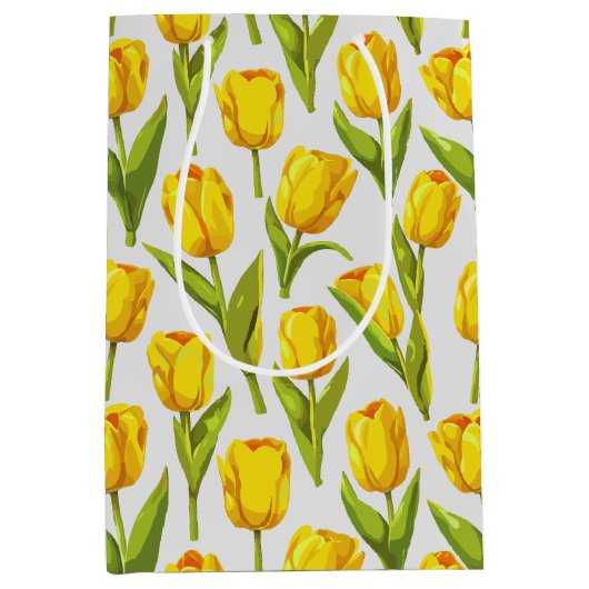 Gele tulpen medium cadeauzakje (Voorkant)