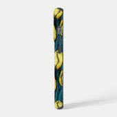 Gele tulpen met blauwe bladeren iPhone hoesje (Linkerkant)