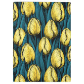 Gele tulpen met blauwe bladeren klembord (Achterkant)