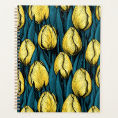 Gele tulpen met blauwe bladeren planner (Voorkant)