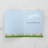 Gele tulpen met kat krijgen snel een goede Kaart (Binnen)