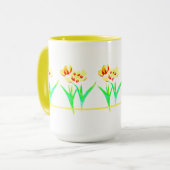 Gele tulpen met tekst grote Mok (Voorkant links)