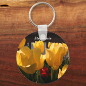 Gele Tulpen & naam Sleutelhanger (Voorkant)