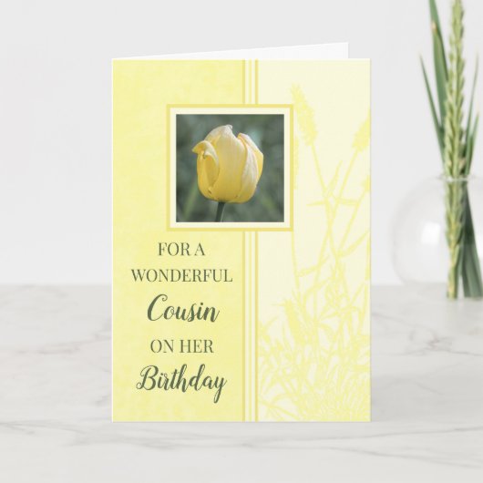 Gele Tulpen Nicht Verjaardag Kaart (Voorkant)