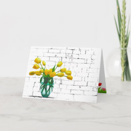 Gele Tulpen op brick Name Day Kaart