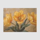 Gele Tulpen op Gouden Olieverfschilderij Decoupage Tissuepapier (Voorkant)