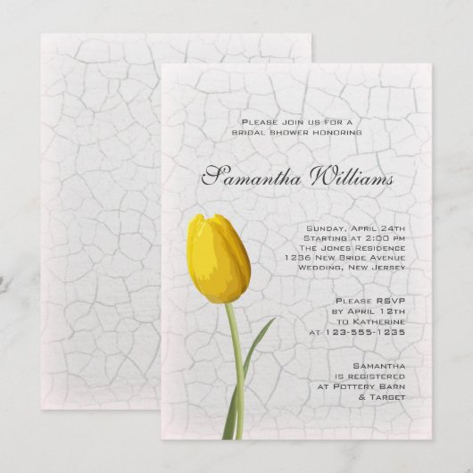 Gele tulpen op het Vrijgezellenfeest van Crackle P Kaart (Voorkant / Achterkant)