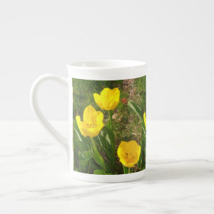 gele tulpen porselein kop