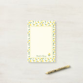 Gele tulpen post-it® notes (Op bureau)