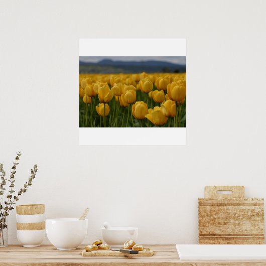 Gele tulpen poster (Keuken)