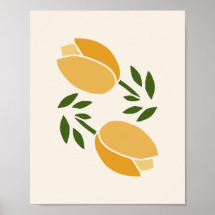 Gele tulpen poster