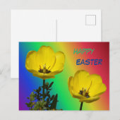 Gele Tulpen Regenboogfijn paasBriefkaart Briefkaart (Voorkant / Achterkant)