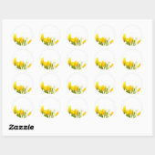 Gele tulpen ronde sticker (Vel)