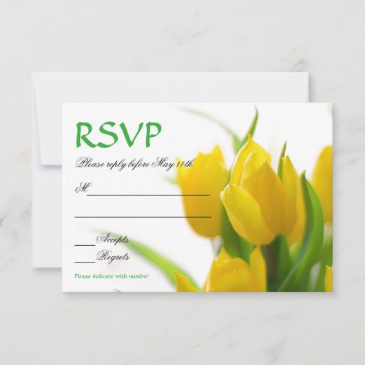 Gele Tulpen - RSVP Kaart (Voorkant)