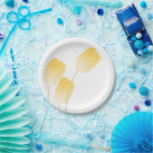 Gele Tulpen Spring Floral Papieren Bordje (Feest)