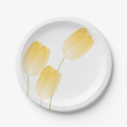 Gele Tulpen Spring Floral Papieren Bordje (Voorkant)