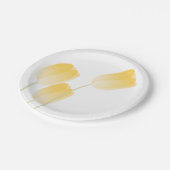 Gele Tulpen Spring Floral Papieren Bordje (Gekanteld)